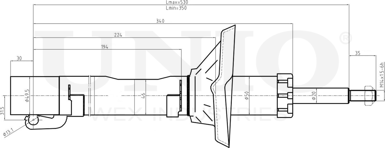 Амортизатор подвески (Unio). Артикул SAB-10594