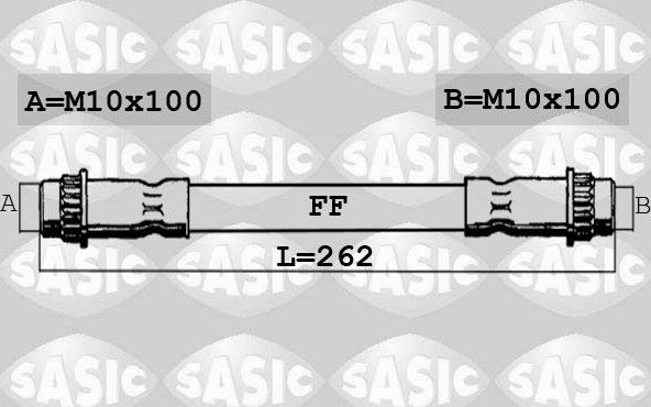 Тормозной шланг Sasic задний левый для Peugeot 206 1998-2012. Артикул SBH0284