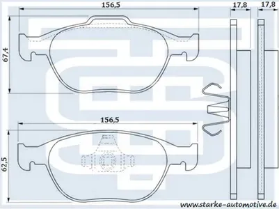 Колодки тормозные передние (Starke). Артикул 176725