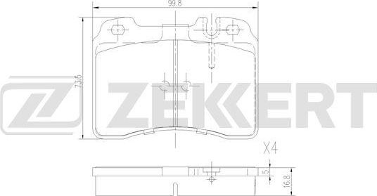 Тормозные колодки Zekkert передние для Mercedes-Benz W124, A124 1988-1993. Артикул BS-3002
