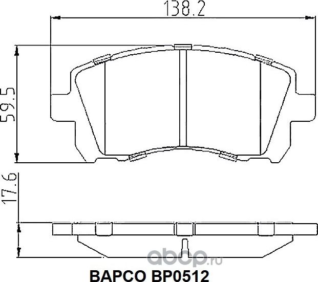 Колодки тормозные дисковые BP0512 передние, комплект, (Bapco) Bapco. Артикул BP0512