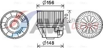 Вентилятор, мотор печки (отопителя) салона AVA для Ford C-MAX I 2003-2010. Артикул FD8612