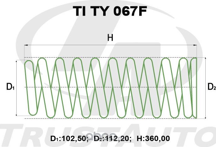 Пружина для лифтинга + 2 (50мм) () (Trustauto). Артикул TITY067F