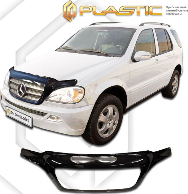 Дефлектор СА Пластик для капота (Classic черный) Mercedes-Benz M-Класс (ML) W163 рестайлинг 2001-2005. Артикул 2010060101102