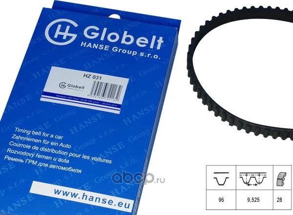 Ремень ГРМ (Globelt). Артикул HZ031