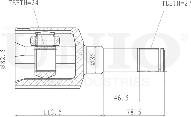 ШРУС внутренний (Unio). Артикул CVJ-30154