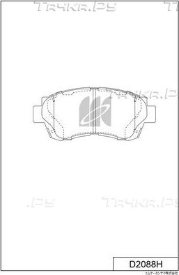 Тормозные колодки MK Kashiyama передние для Lexus SC II 2001-2010. Артикул D2088H
