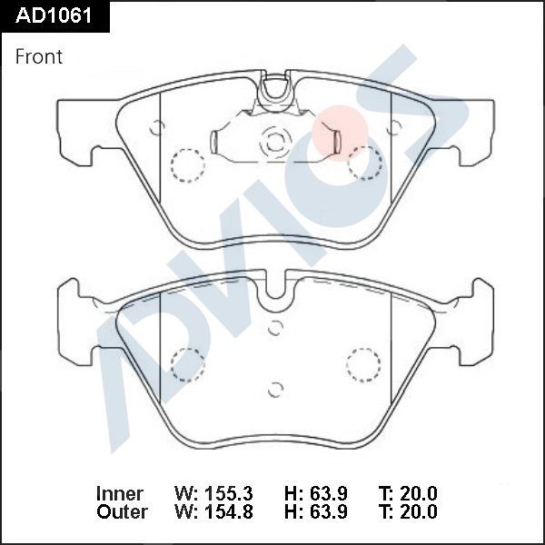Тормозные колодки Advics. Артикул AD1061