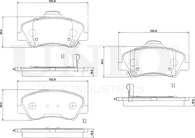 Колодки тормозные дисковые, комплект (Unio). Артикул BRP-20272