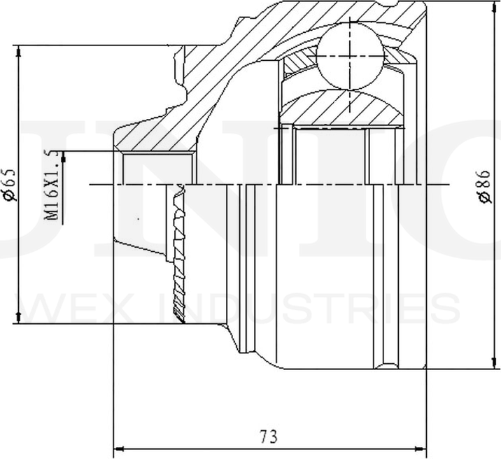 ШРУС наружный (Unio). Артикул CVJ-20312