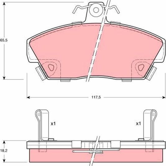 Тормозные колодки TRW передние для Rover 400 II (HH-R) 1995-1996. Артикул GDB497