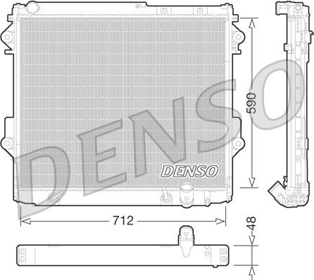 Радиатор охлаждения двигателя Denso для Toyota Land Cruiser 200 2007-2020. Артикул DRM50075