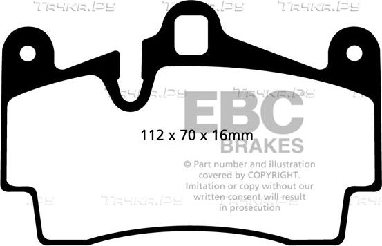 Тормозные колодки EBC Brakes задние для Audi Q7 I (4L) 2006-2015. Артикул DP41474R