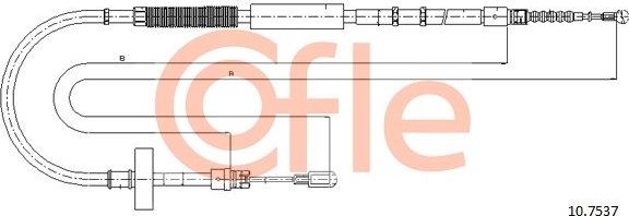 Трос ручника (тросик ручного тормоза) Cofle. Артикул 92.10.7537