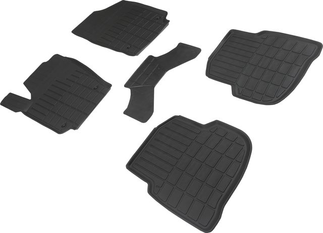Коврики резиновые Seintex со стандартным бортиком для салона Volkswagen Polo V седан 2010-2026. Артикул 89037