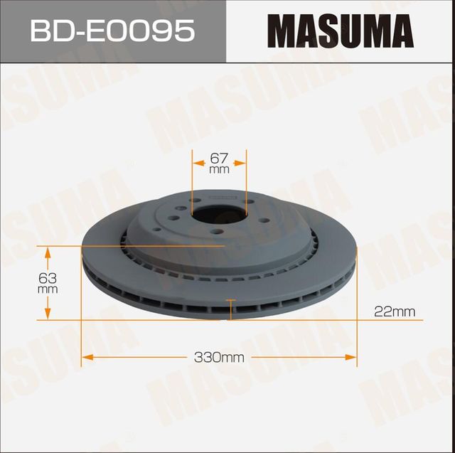 Диск тормозной MASUMA, rear MERCEDES-BENZ GL-CLASS (X164) 06-12. Артикул BDE0095