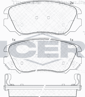 Тормозные колодки Icer передние для Opel Insignia I 2008-2017. Артикул 181914