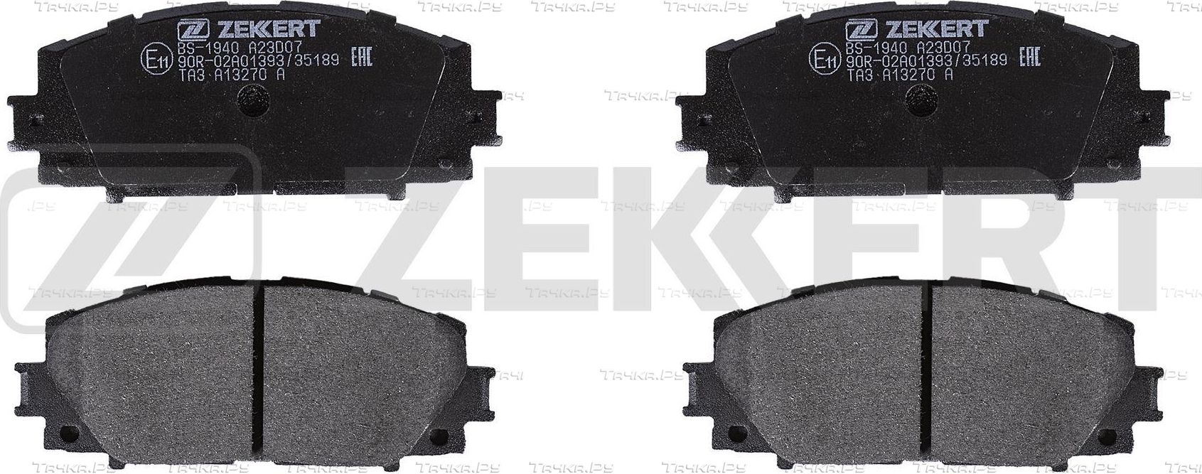 Тормозные колодки Zekkert передние для Toyota Allion II 2007-2026. Артикул BS-1940