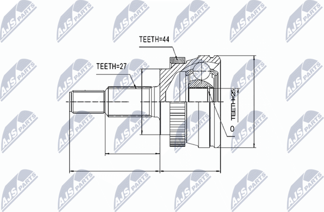 Шрус внутренний (граната) NTY передний для Renault Espace III 1996-2002. Артикул NPZ-RE-033