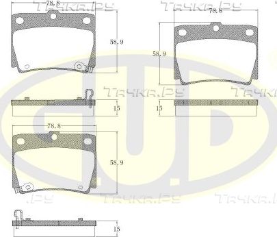 Тормозные колодки G.U.D.. Артикул GBP075002