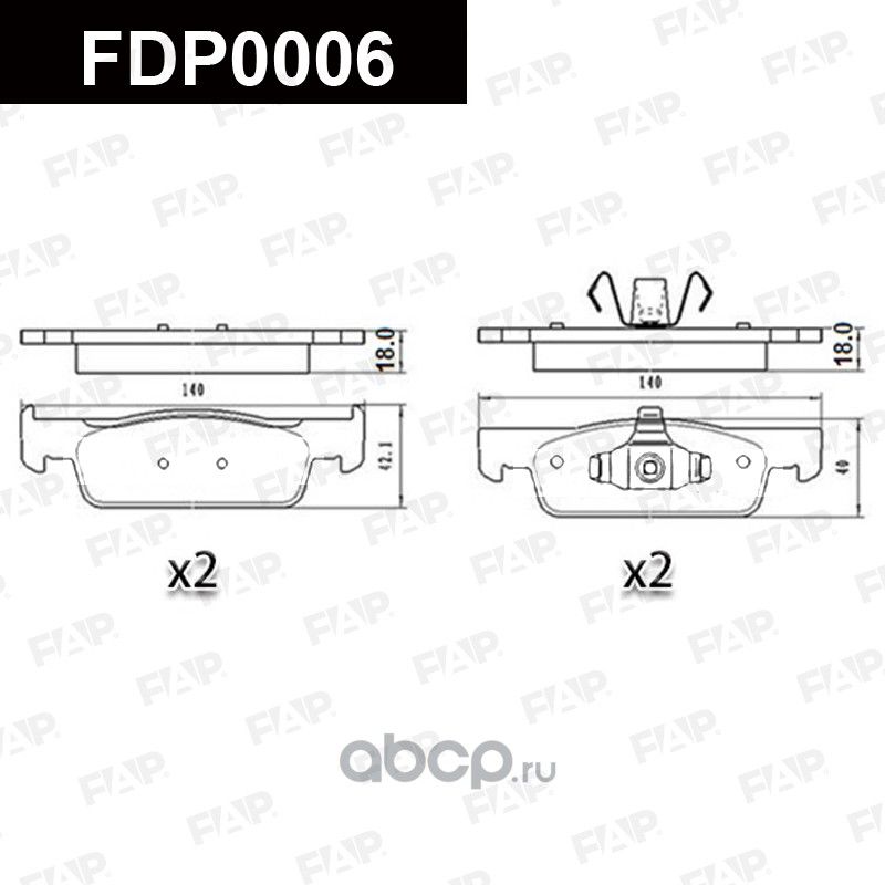 Колодки тормозные передние (FAP). Артикул FDP0006