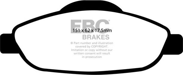 Тормозные колодки EBC Brakes передние для Peugeot 308 I 2007-2014. Артикул DP21978