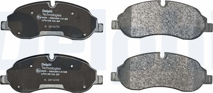 Тормозные колодки Delphi (Low-Metallic). Артикул LP3136