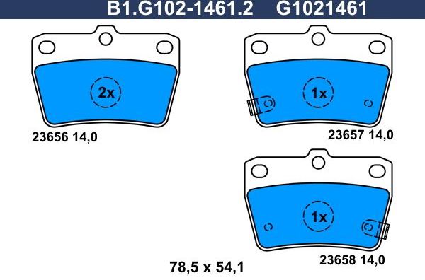 Тормозные колодки Galfer. Артикул B1.G102-1461.2
