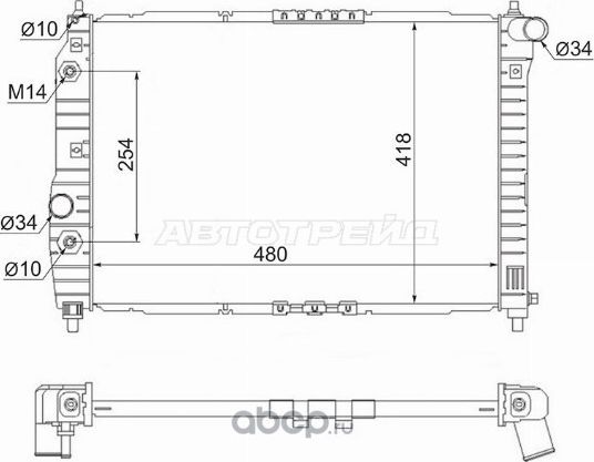 Радиатор DAEWOO KALOS 02-CHEVROLET AVEO 1.2 05- (SAT). Артикул DW000712