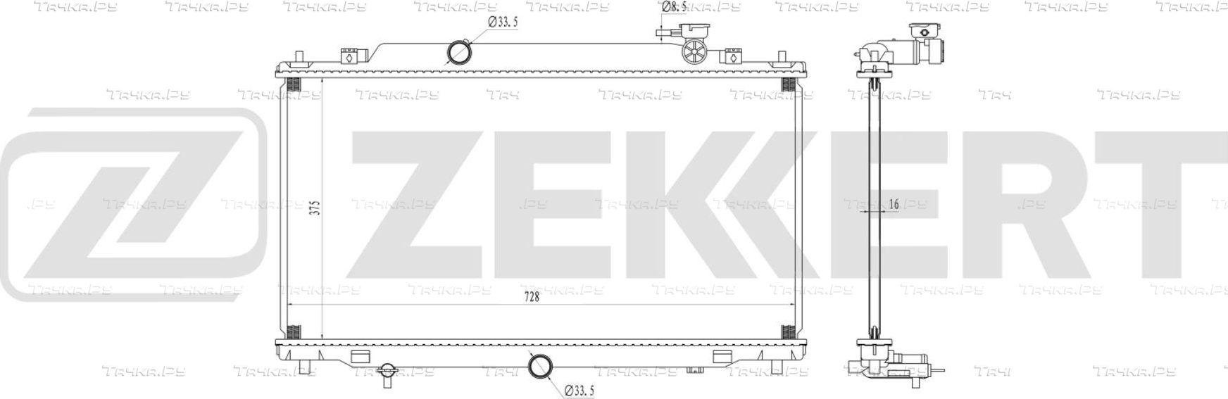 Радиатор охлаждения двигателя Zekkert (алюминий) для Mazda 6 III (GJ) 2012-2026. Артикул MK-1666