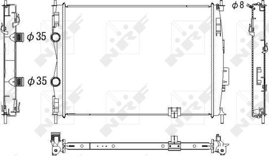 Радиатор охлаждения двигателя NRF для Nissan Qashqai I 2007-2008. Артикул 53755
