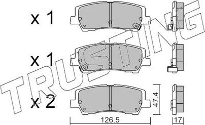 Тормозные колодки Trusting. Артикул 1184.0