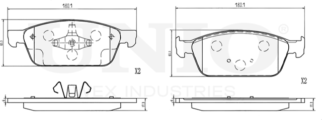 Колодки тормозные дисковые, комплект (Unio). Артикул BRP-20119