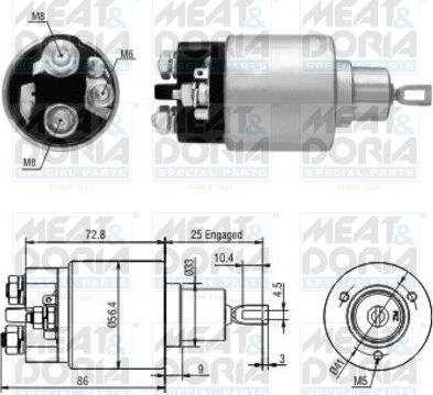 Втягивающее реле стартера Meat & Doria для PUCH G-modell W463 1997-2001. Артикул 46010