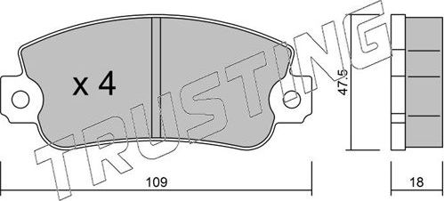 Тормозные колодки Trusting передние для Fiat Panda I 1982-2004. Артикул 035.0