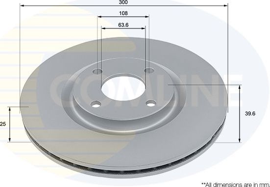 Тормозной диск Comline COATED для Ford EcoSport I 2012-2026. Артикул ADC4008V