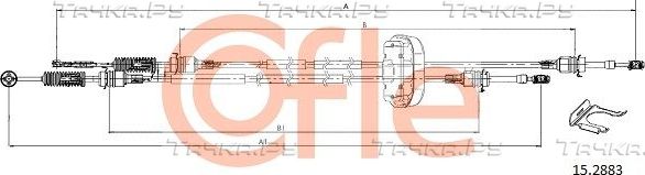 Трос переключения передач КПП Cofle для Renault Trafic II 2001-2014. Артикул 92.15.2883
