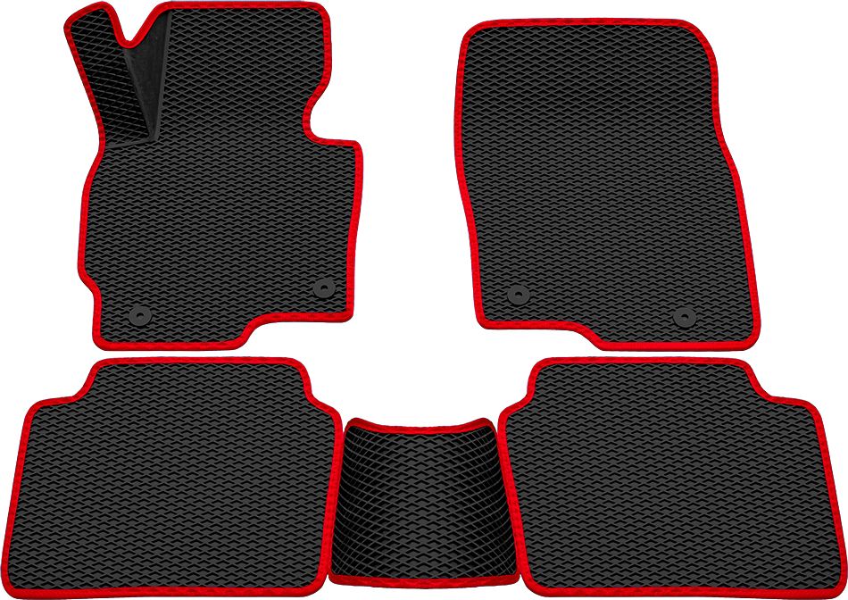 Коврики Rezkon 3D EVA Ромб резиновые для салона Mazda CX-5 I 2012-2017 Красный кант. Артикул 9223020104