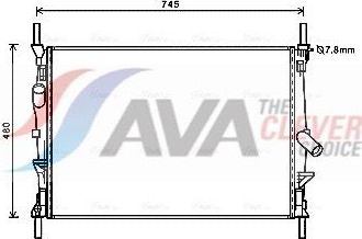 Радиатор охлаждения двигателя AVA ** CLEVER FIT ** для Ford Transit VII 2006-2014. Артикул FDA2589