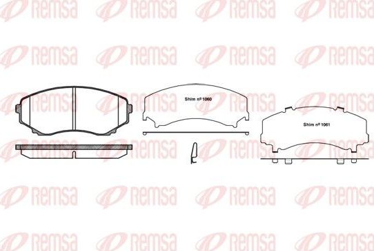 Тормозные колодки Remsa передние для Mazda MPV II (LW) 1999-2006. Артикул 0397.22