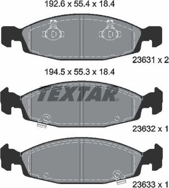 Тормозные колодки Textar Q+. Артикул 2363101