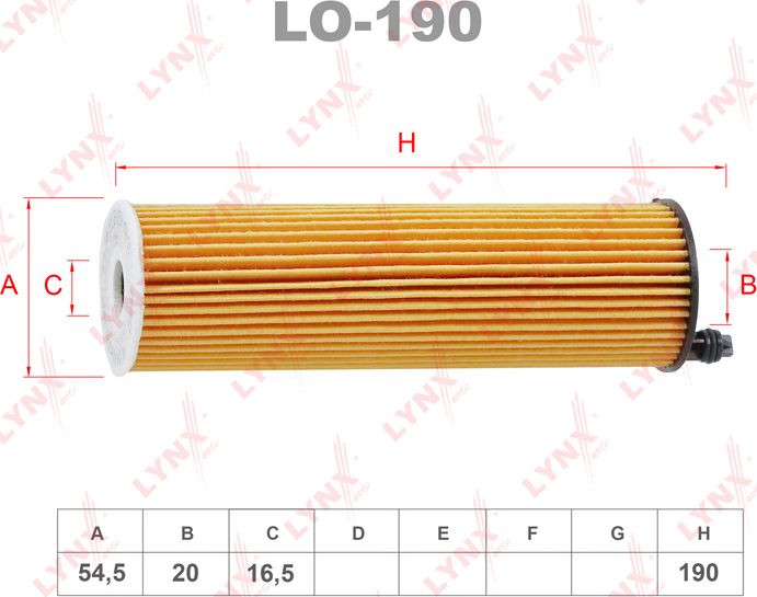 Масляный фильтр LYNXauto. Артикул LO-190
