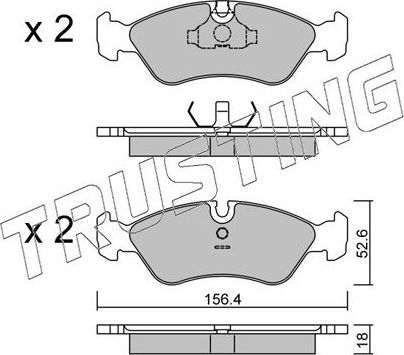 Тормозные колодки Trusting. Артикул 119.0