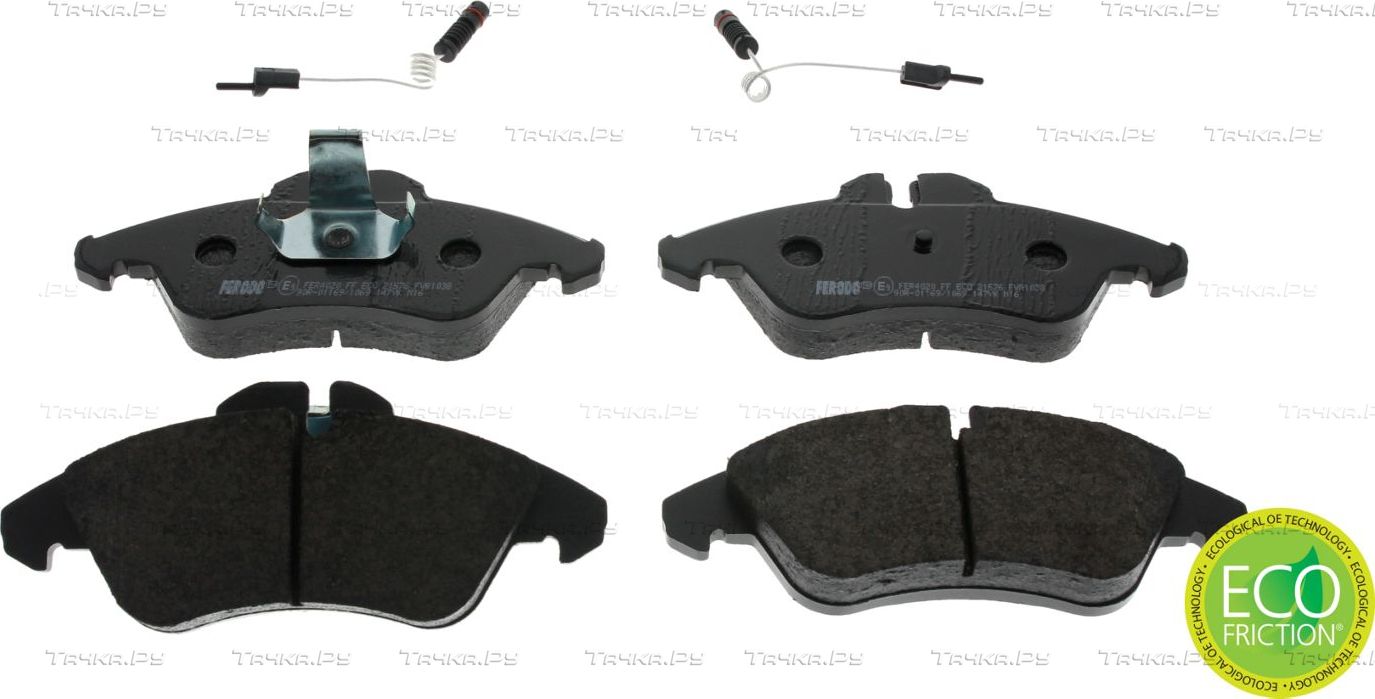 Тормозные колодки Ferodo Premier Eco Friction передние для Mercedes-Benz Sprinter Classic (909) 2013-2026. Артикул FVR1038