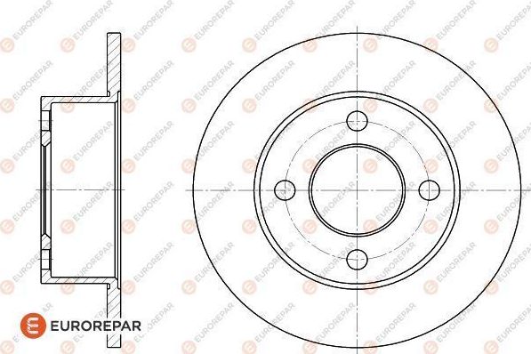 Тормозной диск Eurorepar задний для Audi 90 I (B2) 1984-1987. Артикул 1618874580