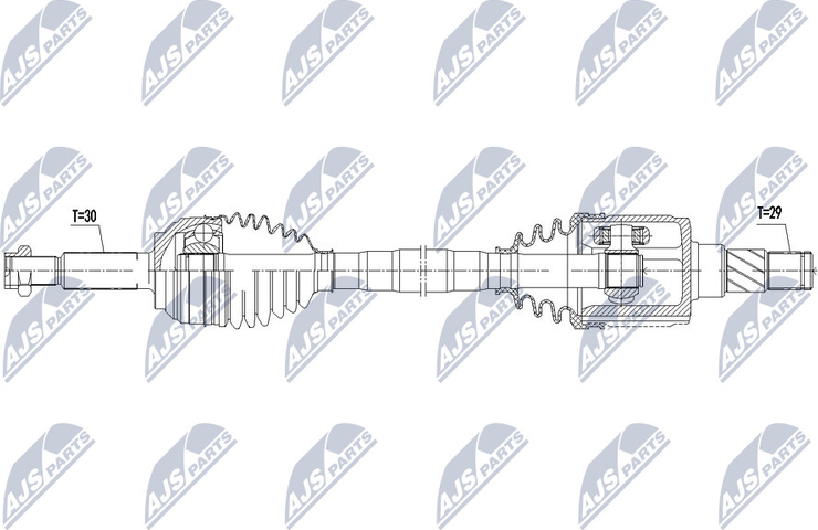 Полуось (привод в сборе, приводной вал) NTY. Артикул NPW-CH-078