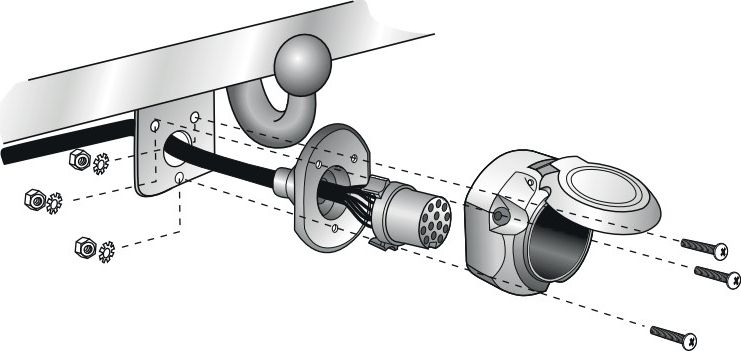 Штатная электрика фаркопа Hak-System (полный комплект) 13-полюсная для Nissan Juke II (F16) 2019-2026. Артикул 21140543