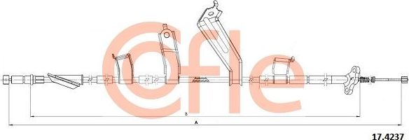 Трос ручника (тросик ручного тормоза) Cofle. Артикул 92.17.4237
