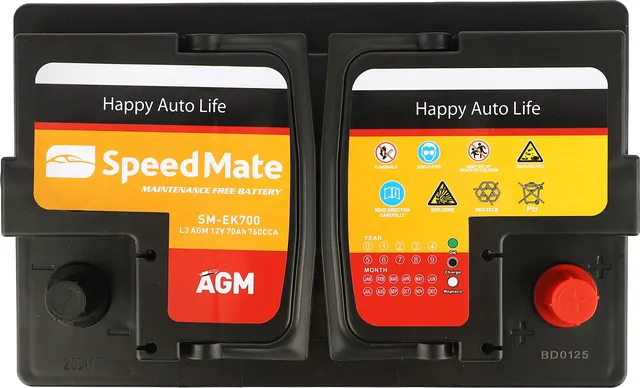 АКБ SPEEDMATE AGM 12V 70AH 760A 278X175X190 Speedmate. Артикул SMEK700