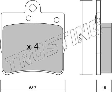 Тормозные колодки Trusting задние для Chrysler Crossfire 2003-2007. Артикул 352.0